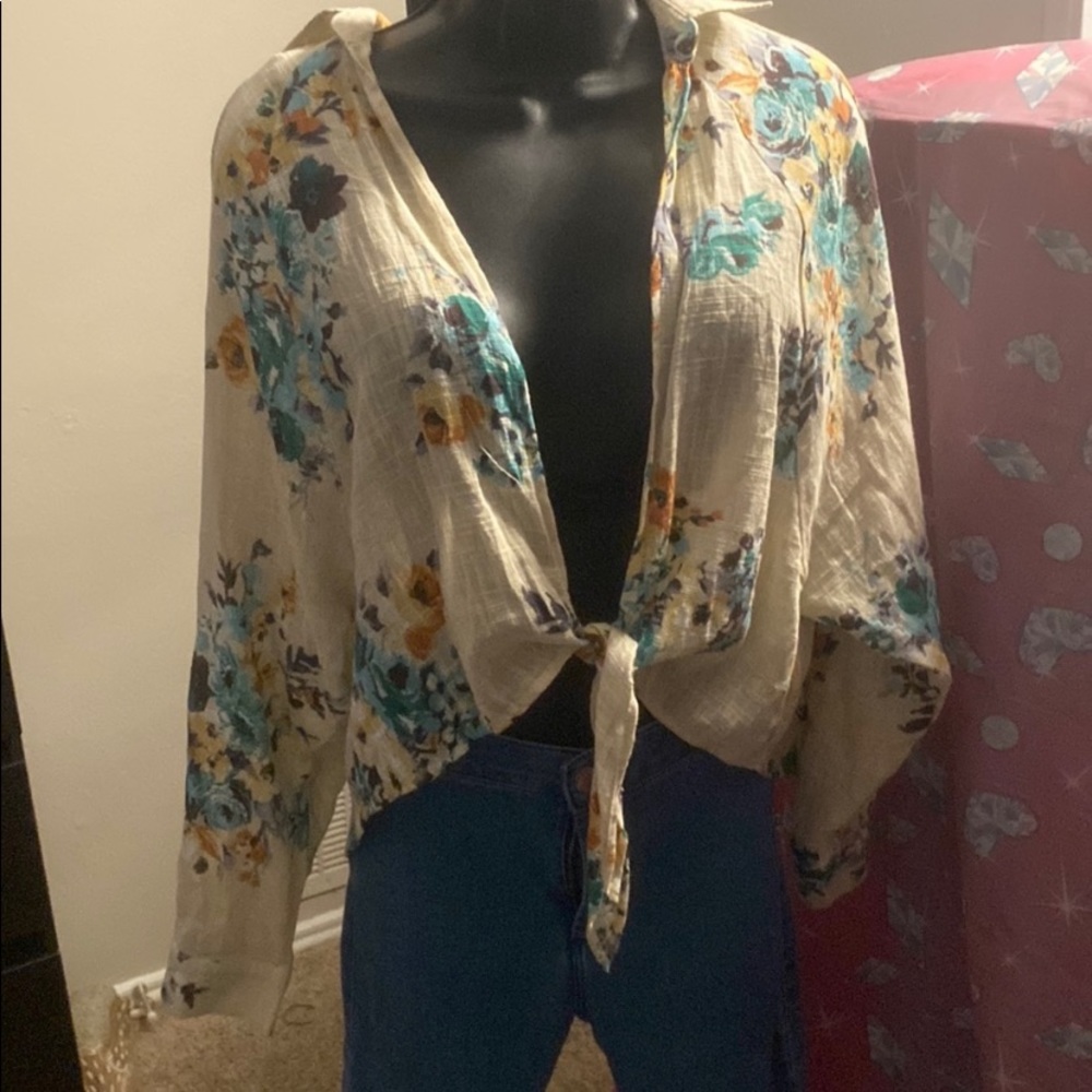 Front tie blouse